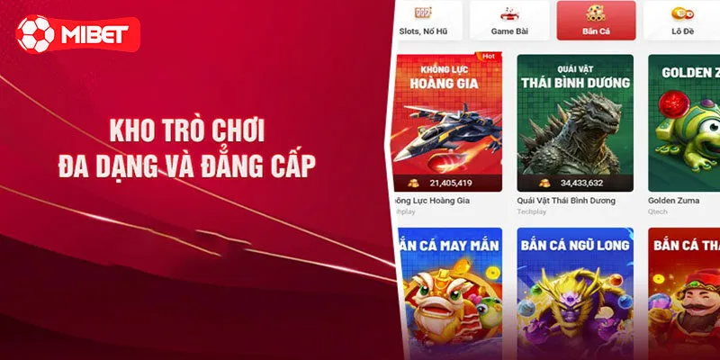 Một vài sảnh cược game bài Mibet hiện có